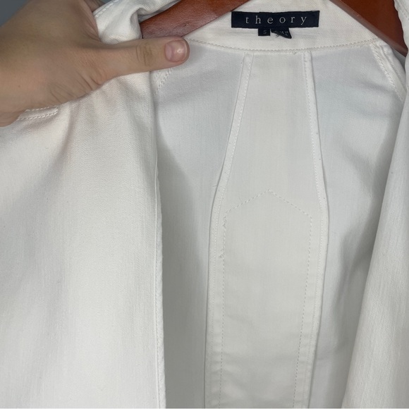 Theory Double Breasted Belted White Jacket - size small - Picture 8 of 12